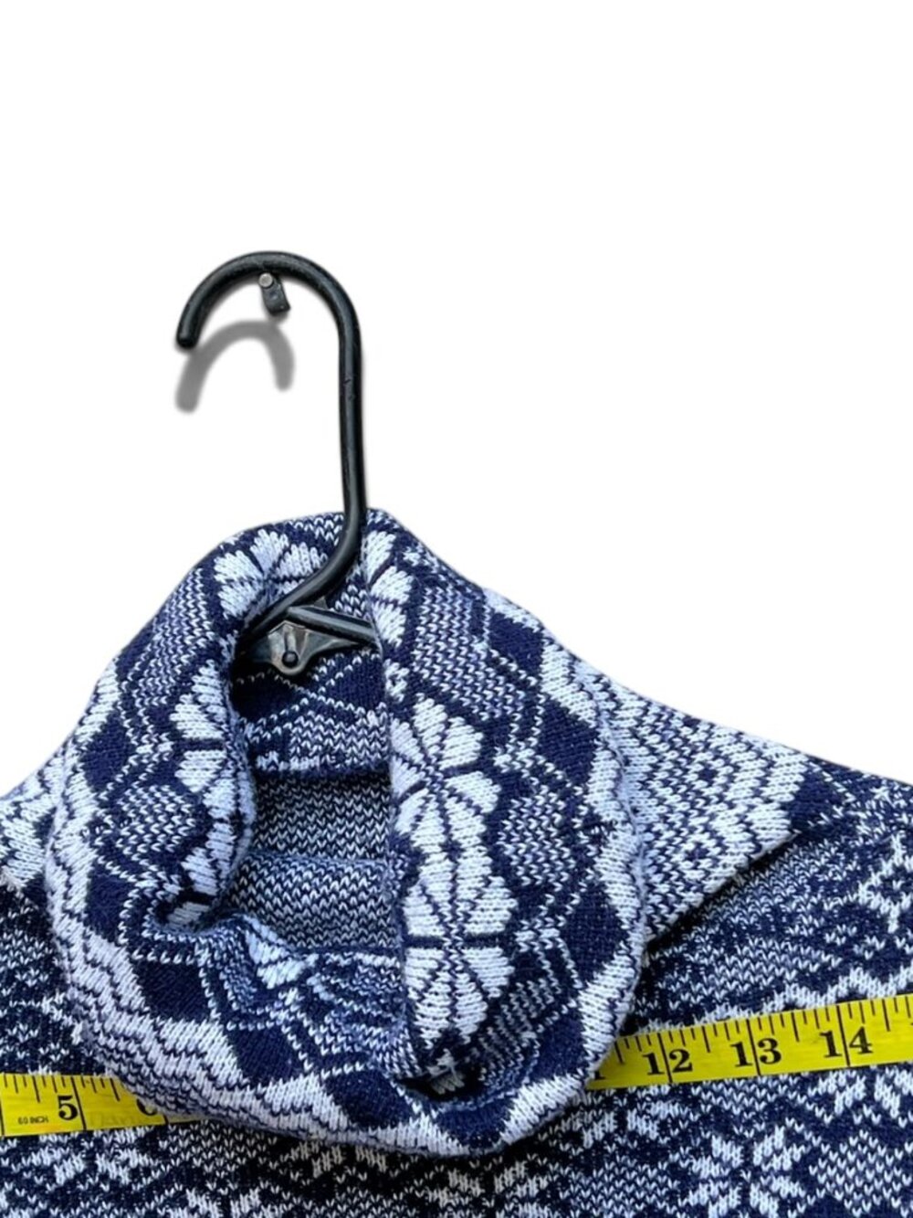 BDG Urban Outfitters Blue & White Fair Isle Cropped Turtleneck Sweater Size S - Picture 5 of 6
